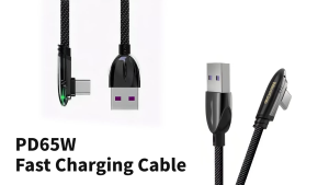 MeeGoo 65W Fast Charging Cable USB Tpye C 90° Elbow Design 480Mbps Data Transfer 1.2M/1.8M