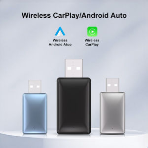 NEWEST Carplay Android Auto 2in1 Wireless Adapter Carplay Wireless Adapter for OEM Car with USB Plug and Play Wired To Wireless