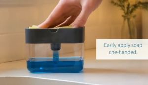 Penekan Pam Sabun Simple 2 in 1 Soap Dispenser Premium Kitchen Manual Press Liquid Soap Pump Dispenser Washing Sponge Dish