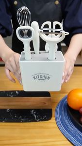 6Pcs Kitchen Cooking Knife Sets with Holder Stainless Steel Organizer Storage Box Utensils Cooking Knife Set