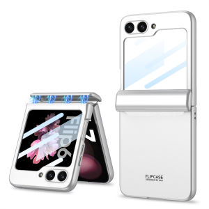 Hard PC Case Hinge Protection For Samsung Galaxy Z Flip 6 5 4 3 ZFlip6 Flip5 Flip4 Flip3 5G Anti Scratch Protective Cover Shell With Back Screen Protector Tempered Glass Hinge Case For Samsung Z Flip6 5G Skin Feel Matte Folding Cover Samsung Z Flip6 Flip5