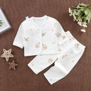 Pure Cotton Baby Clothes Set for 0-6 Months Old Babies Long Sleeve Base Layer Underwear Thermal Comfortable Spring Autumn