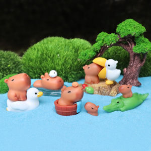 Cute Artificial Animal Capybara Blind Box Little Doll Micro Landscape Pot Decorations Desktop Small Ornaments
