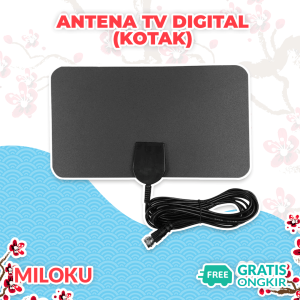 Miloku Antena TV Digital Outdoor Indoor 25 DBI DVB-T2 Model Kotak 4K 1080 Full HD Jernih Kualitas Tinggi Dalam Luar Ruangan Sticker Lem Tempel Dinding Portable