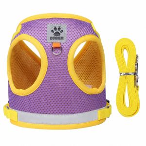 Cat Harness with Leash Set Breathable Summer Mesh Cats Dogs Harness Vest Reflective Pet Cat Chest Straps Kitten Small Dog