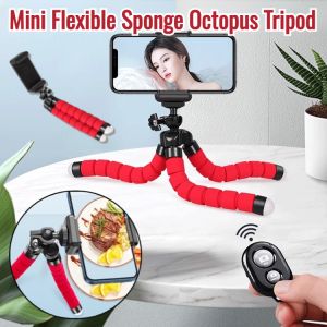 Mini Flexible Sponge Octopus Tripod Stand Octopus Mobile Phone Holder Clip Remote Control
