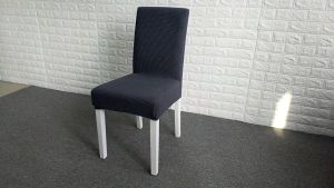 ผ้าคลุมเก้าอี้รับประทานอาหารยืดหยุ่น สีพื้น สําหรับงานแต่งงาน ห้องรับประทานอาหาร สํานักงาน จัดเลี้ยง เก้าอี้ พร้อมผ้าคลุมหลัง คลิกที่นี่