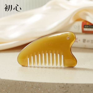 Natural Bull Horn Comb for Head Meridian Massage Men Women Hair Care Tool Skin Detoxifying Scraper Portable Family Use