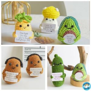 LOCAL SELLER 🇸🇬【Ready Stock】Handwoven Positive Energy Potato Cute Doll Cartoon Knitted Toys Mini Table Décor Gift 可爱小摆件