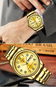 Fotilun Men Automatic Non-Mechanical Quartz Watch Steel Band Student Luminous Waterproof Business Large Digital Watch