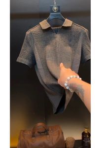 Kawadu | Luxury Bubble Gauze Polo Shirt Short Sleeve Plaid
