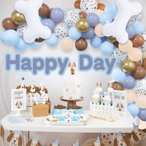 Pet Dog Birthday Bone Dog Paw Balloon Aluminum Foil Helium Balloon Set Party Decoration Balloon