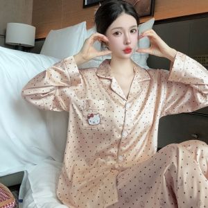 Yuzhaolin | New Spring Summer Womens Silky Sleepwear Set