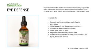 Animal Essentials Eye Defense (1oz) | Eye Care Support | Holistic Healthcare for Dogs & Cats