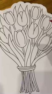 Thiệp Bó Hoa Tô Màu Cắt Sẵn Cho Bé - Tô Màu Sáng Tạo - Thiệp hoa tặng ngày nhà giáo Việt Nam 20/11 20/10 8/3 Ngày của Mẹ - Tranh Tô Màu Cho Bé