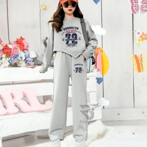 One Set Anak Perempuan Import Korean Style Crop Top V Brooklyn usia 3-14 tahun