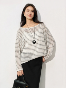 Eifini | Áo Sweater Dân Dã Bán Trong Suốt Chống Nắng Cổ Tròn