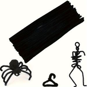 100 Pcs Black Pipe CleanersPipe Cleaners for CraftsPipe Cleaner CraftsChenille Stems for Craft Kids DIY Arts&Crafts  Supplies
