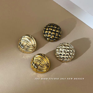 Fashionable Retro Simple Metal Button Interwoven Grid Hand Sewing Womens Clothing Buttons Versatile Fabric Accessories
