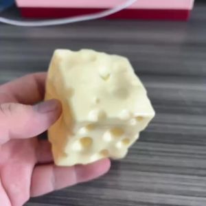 Squishy Cheese Cube Stress Ball Squeeze Toys Vaseline Plasticity No Rebound Soft Feel Fidget Toy Sensory Anti Stress Toy Gift