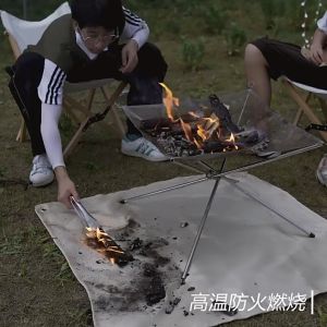 Outdoor Camping Fireproof Mat Cloth BBQ Fiberglass Fire Blanket Insulation Silicone Resistant Flame Retardant Fiber Glas