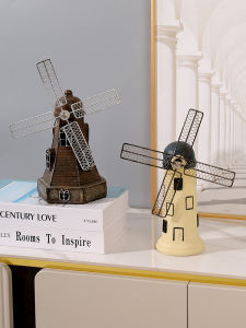 Creative Dutch Windmill Model Miniature Decorative Item for Home Living Room TV Cabinet Bookcase