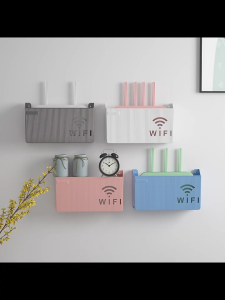 WIFI Router Storage Box Wireless Wall Hanging ABS Plastic Organizer Box Cable Power Bracket