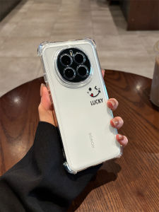 Full Cover Huawei Honor Magic8 Phone Case Simple Luck Smiley Bubble Shockproof Magic7 Transparent Design New Model 4Pro Cute Soft Shell