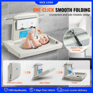 Phshare Baby Nursing Table Foldable Baby Changing Station Commercial Wall Mounted Baby Diaper Changing Table Fold Down Vertical Restrooms Baby Changing Table 86x57x48cm