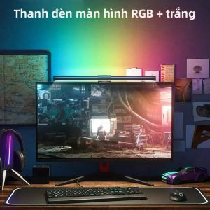 Đèn Bàn LED RGB Màn Hình Máy Tính Bảo Vệ Mắt Có Thể Điều Chỉnh Độ Sáng Dùng Cho Làm Việc Chơi Game Học Tập Đọc Sách - Thân Nhôm Kèm Điều Khiển Từ Xa