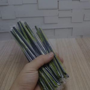 sedotan plastik hitam kopi juice teh steril food grade universal 6mm 1 sisi runcing kopi juice teh jus 20 cm isi 250 batang