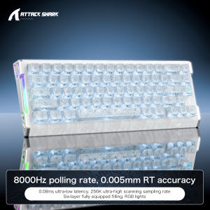 ATTACK SHARK | ATTACK SHARK R68HE Magnetic Axis Gaming Wired Keyboard 0.005mm RT Accuracy 256K Scan Rate 8000Hz Polling Multiple Colors