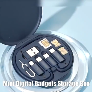 Multifunctional Data Cable Fast Charge Line Adapter Set USB interface conversion Data Cable Storage Kit Box with Mobile Phone Holder