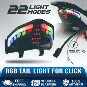 【12H Ship】Honda Click 125/150 v3 Tail Light RGB 13Modes LED VIVID Color Plug And Play