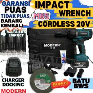 impact wrench modern M65 impek buka baut Cas 20V baterai batre charger M 65 impek wren