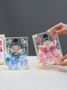 Handmade Acrylic Picture Frame Gift Set Creative Birthday Present for Girlfriend Princess Money Cant Buy Love Decorations