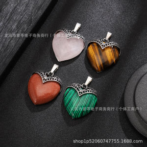 Cross-border hot-selling natural amethyst powder crystal pendant hazelnut alloy necklace DIY jewelry wholesale European and American sweater chain