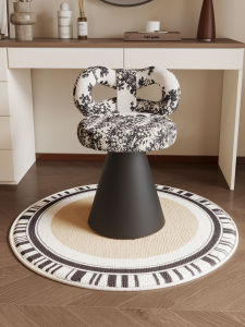 French Vintage Rotatable Makeup Chair Butterfly Knot Bedroom Furniture for Girls Adjustable Height Childrens Room Dining Room Living Room