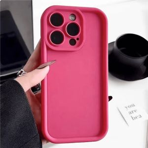 Liquid Silicone Case For iPhone 17 Pro Max 11/XR 15 Pro Max 12 13 14 15 16 Pro Max 13 Pro Max iPhone 6 6s Plus 7 Plus 8 Plus SE 2020 XS Max 14 15 Plus Phone Case Fluorescent Candy Color Phone case Angel Eyes Simple Solid Color Shockproof Soft Case