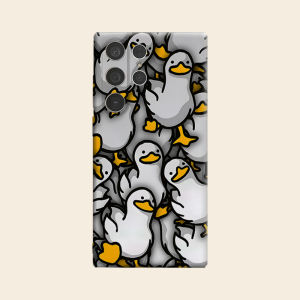 Cute White Duck Print Luxury Fashion Full Lens Protective Case for Samsung Galaxy S26 S25 S24 A56 A36 Plus Ultra