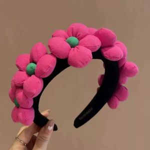 Sweet Simple Colored Large Flower Hair Hoop Rabbit Headband Suitable for Hair Styling Girls Hair Accessories Party Holiday Gifts