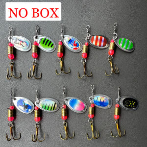 MrLurion 5/10pcs 3.5g Rotating Metal Blade Fishing Lure Inline Spinner Spoon Sequins for Bass Trout Pike Freshwater Fish Tackle