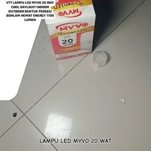 V77 ORI LED LAMPU PUTIH WHITE MYVO 20 WATT 20W 1980 LUMEN COOL DAYLIGHT LAMP INDOOR BENTUK PERSEGI B