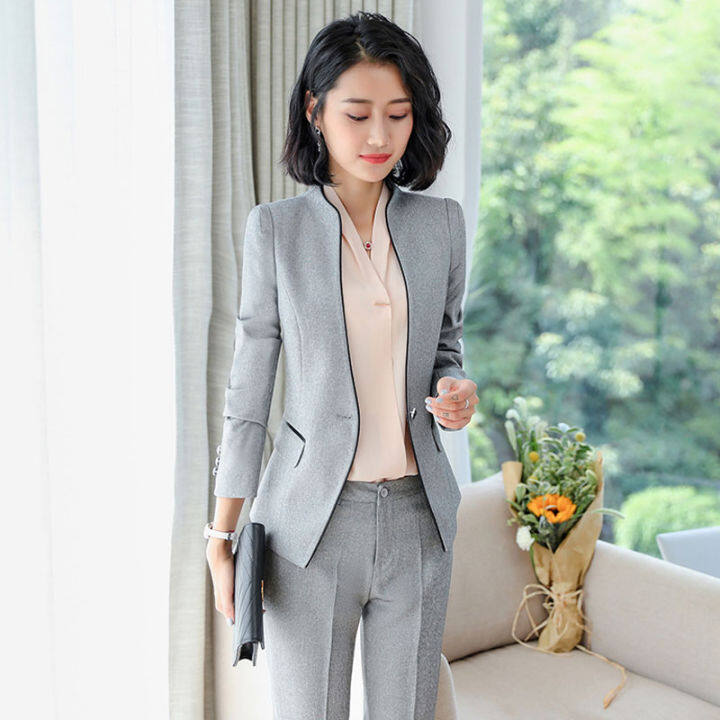 Work Dresses Korean Autumn Winter Formal Women Office Lady Business  Uniforms Professional Dress Suits Green Vest Skirt Blazer Set 4XL