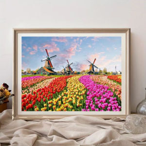 500/1000/1200/2000PCS Jigsaw Puzzle for Adults Painting Dutch Windmills Paper Puzzles Home Decor Wall Display Christmas Day