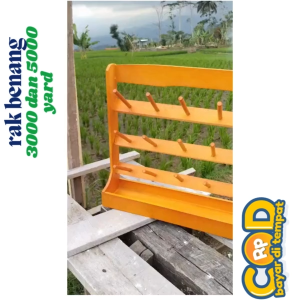 Rak Benang obras 21 Stik putih natural Kapasitas Benang Besar 3000 dan 5000 Yard | Rak Benang Kayu