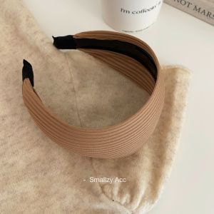 หมวกคล้องผมแบบถักลายทางสไตล์ย้อนยุค ขอบกว้าง ทรงเรียบง่าย หมวกคล้องผมแบบมีฟัน หมวกคล้องผมแบบเป็นเทรนด์ หมวกคล้องผมแบบมีกิ๊บติดผม