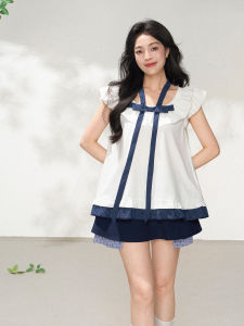 KEIKO | Flounce Collar Butterfly Tie Sleeveless Shirt