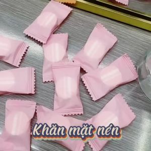 Combo 20-50-100 khăn giấy nén 22x20cm dạng viên kẹo rất tiện khi đi du lịch đi chơi đi làm đi học. LD1-Khangiay-Vkeo