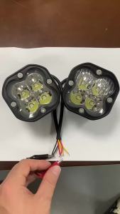 3 Inch LED Pod Light Motor Spotlight for Off Road Lada Halo RGB Yellow Fog Lamp 4x4 Driving Light Flash 12V 24V